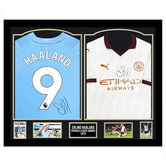 HAALAND DOUBLE MATCH WORN SIGNED JERSEY